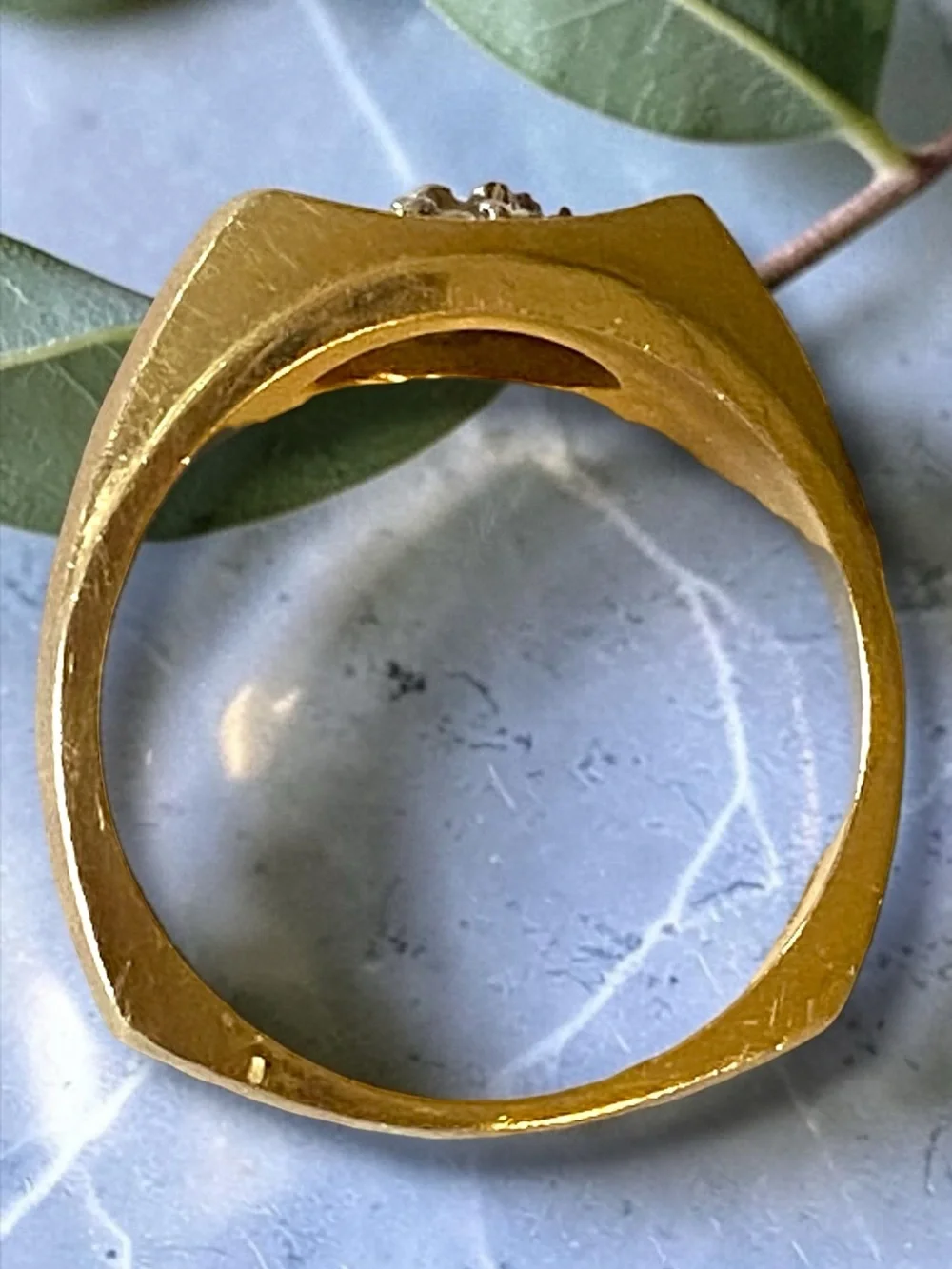 MENS Vintage 14k Yellow Gold Seven DIAMOND CLUSTER Statement Ring Size 10.25